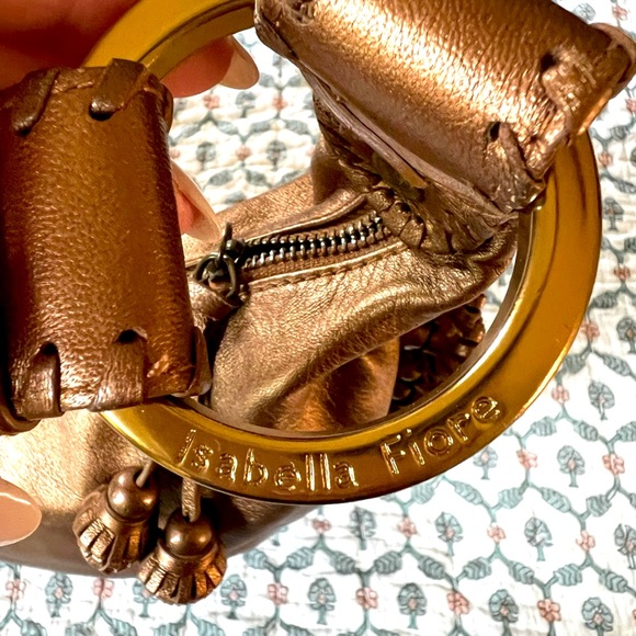 ISABELLA FIORE Morgan Embroidered Butterfly Boho Beaded Bag + Suede Wristlet - Picture 6 of 15